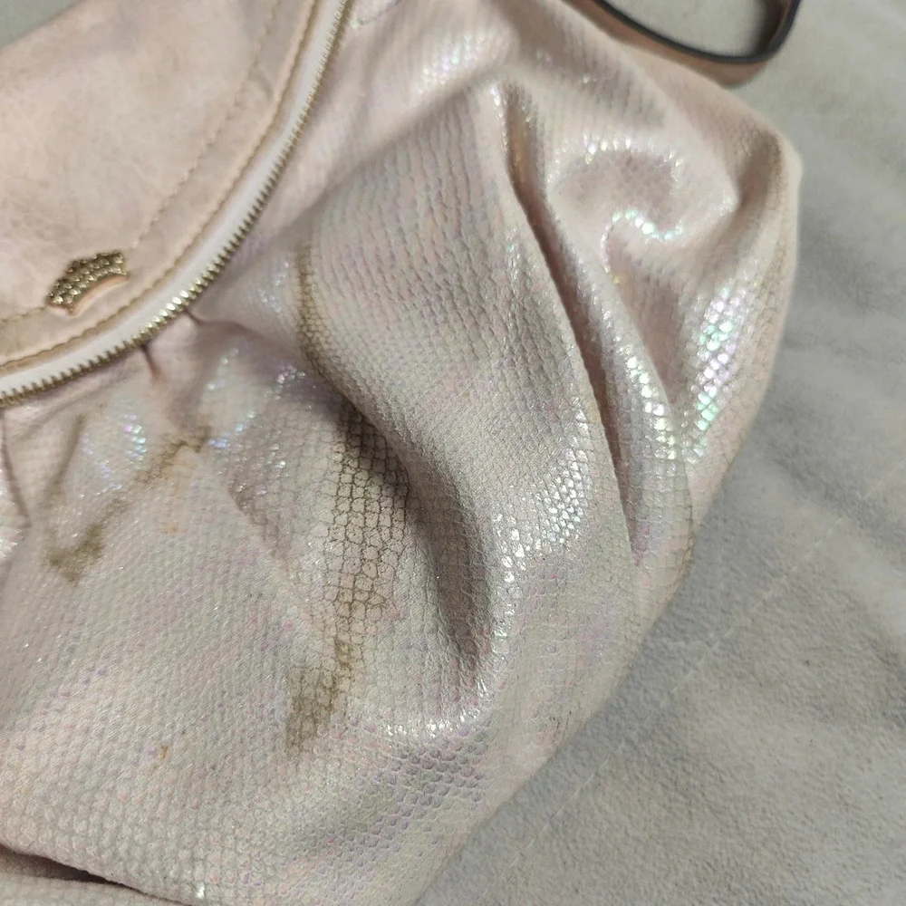 Vintage Y2K Juicy Couture Purse Pink Iridescent Metallic Snakeskin Flap‎ Purse